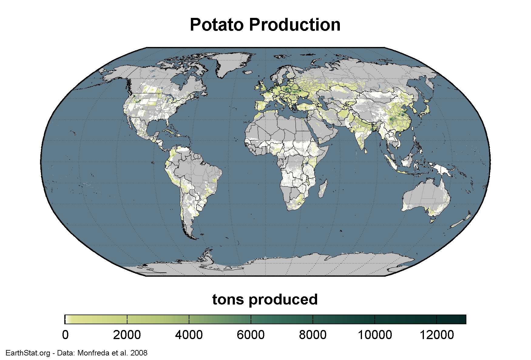 Worldwide potato cultivation [1674x811] r/MapPorn